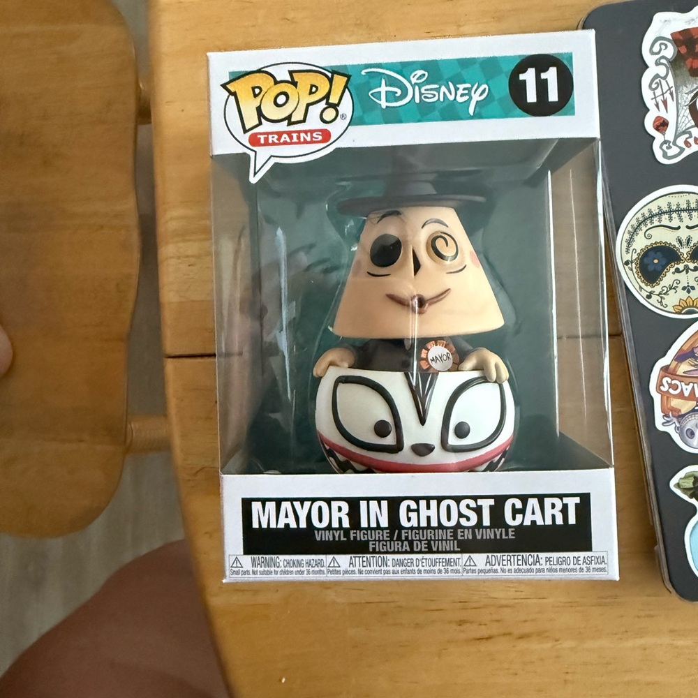 Disney Pop! Trains Mayor in Ghost Cart Vinyl Figure - Black, White, Red